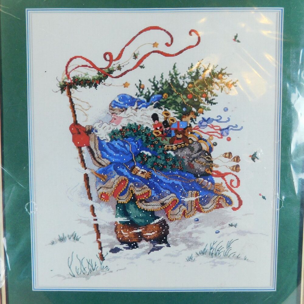 Dimensions Windswept Santa & Traveler Cross Stitch Kit, Gold Coll NIP Lot of 2 - Picture 6 of 13